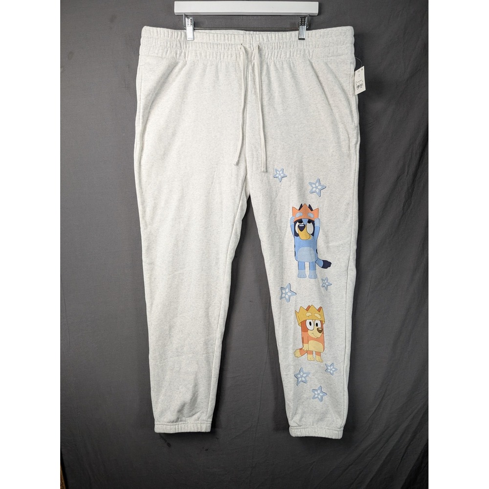 Bluey Bingo Heeler Graphic Jogger Sweatpants Heather GraySize XL